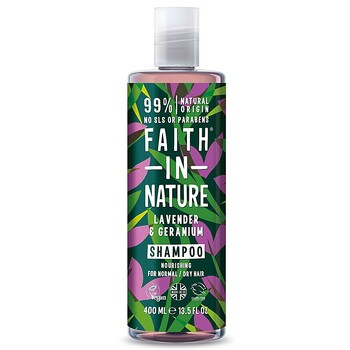 Sampon natural nutritiv cu lavanda si muscata pentru par normal si uscat, Faith in Nature, 400 ml