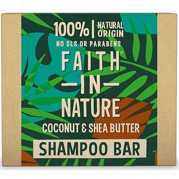 Sampon natural solid, nutritiv, cu cocos si unt de shea, pentru par uscat, Faith in Nature, 85 gr