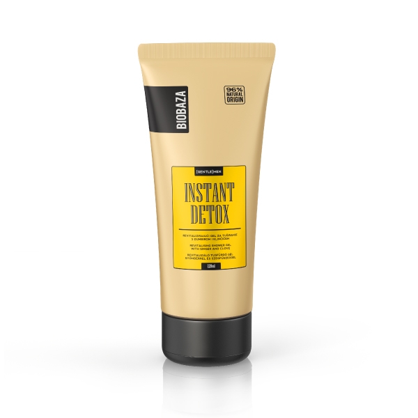 Gel de dus natural pentru barbati INSTANT DETOX (ghimbir si cuisoare), Biobaza, 220 ml