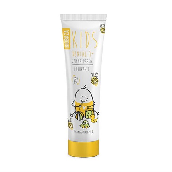 Pasta de dinti naturala fara fluor pentru copii 1+ cu aroma de ananas, Biobaza, 75 ml