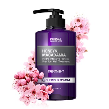 Tratament hipoalergenic pentru par, extra-hidratant cu proteine, Cherry Blossom, Kundal, 500 ml