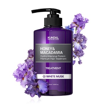 Tratament hipoalergenic pentru par, extra-hidratant cu proteine, White Musk, Kundal, 500 ml