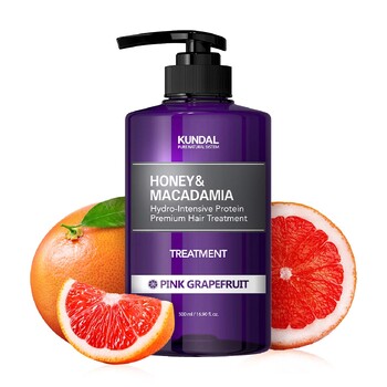 Tratament hipoalergenic pentru par, extra-hidratant cu proteine, Pink Grapefruit, Kundal, 500 ml