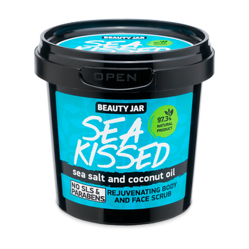 Scrub revigorant pentru fata si corp, cu sare de mare si ulei de cocos, Sea Kisses, Beauty Jar, 200 g