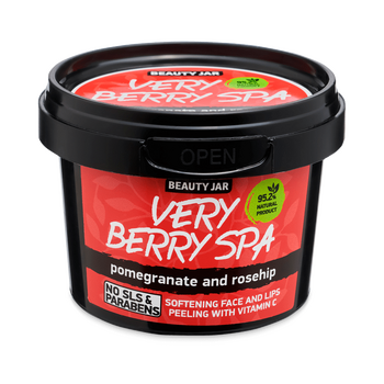 Exfoliant pentru fata si buze cu vitamina C,Very Berry Spa, Beauty Jar, 120g