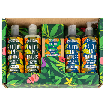 Set ritual de ingrijire Faith in Nature cu Grapefruit & Portocala, 5 pcs