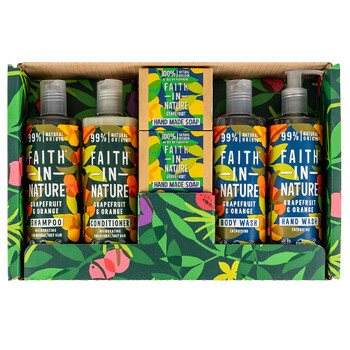Set ritual de ingrijire Faith in Nature cu Grapefruit & Portocala, 6 pcs