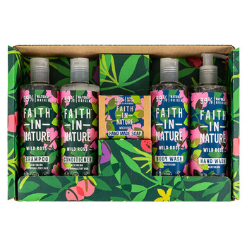 Set ritual de ingrijire Faith in Nature cu Trandafir Salbatic, 5 pcs