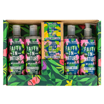 Set ritual de ingrijire Faith in Nature cu Trandafir Salbatic, 6 pcs