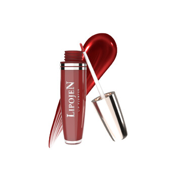 Ruj lichid volumizant semi-mat cu colagen, HOT RED, nr. 10, LIPOJEN, 5 ml