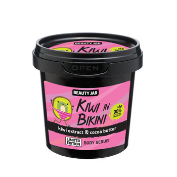 Scrub corporal cu kiwi si unt de cacao, Kiwi in Bikini, Beauty Jar, 200 g