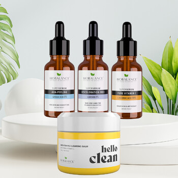 Set Rutina antirid & luminozitate, impotriva petelor pigmentare, Lumiskin 4%, Bio Balance