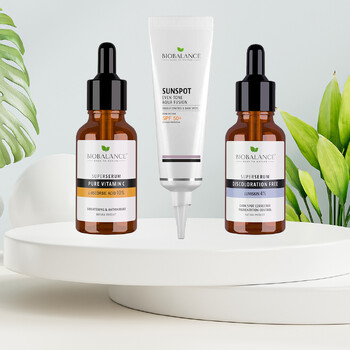 Set antirid, impotriva petelor pigmentare & age spots, vitamina C si Lumiskin 4%, Bio Balance