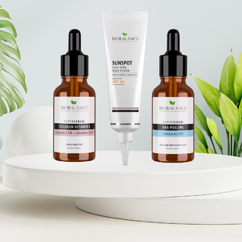 Set Rutina antirid, luminozitate & fermitate, Acid Glicolic si Colagen, Bio Balance
