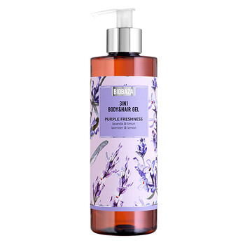 Sampon & gel de dus cu ulei de lavanda si ulei de lamaie, Purple Freshness, Biobaza, 400 ml