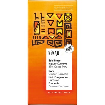 Ciocolata neagra cu ghimbir curcuma si zahar de cocos