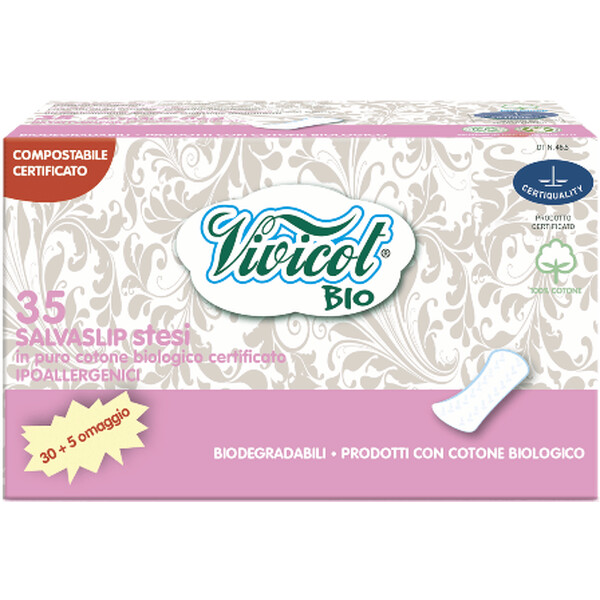 BIO Protej slip ultra subtire din bumbac organic, 35 buc - VIVICOT BIO