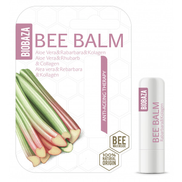 Balsam de buze anti ageing cu aloe, rubarba si colagen - BIOBAZA