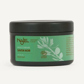 Sapun Negru de Alep Exfoliant cu Ulei de Argan Bio, fara Parfum, 180g - NAJEL