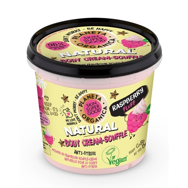 Crema-sufleu de corp Skin Supergood cu zmeura Raspberry Fluff, 360ml - Planeta Organica