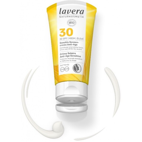 Crema bio antirid protectie solara FPS 30, piele sensibila, 50ml - LAVERA