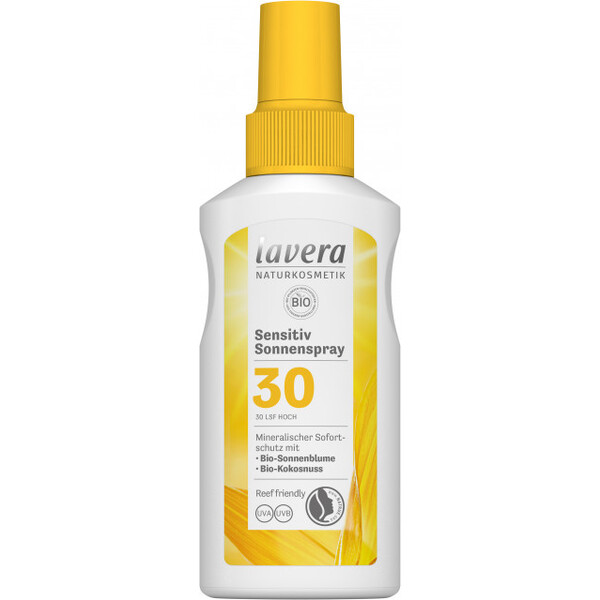 Spray bio protectie solara inalta FPS 30, piele sensibila, 100ml - LAVERA