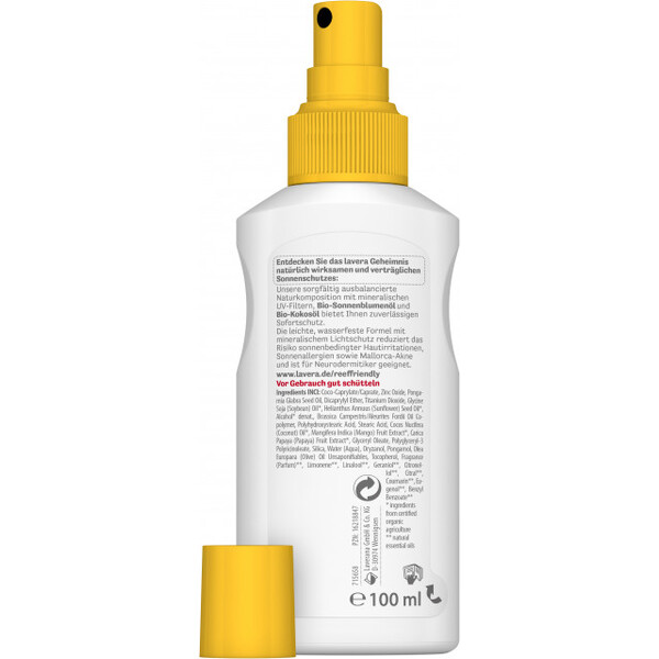 Spray bio protectie solara inalta FPS 30, piele sensibila, 100ml - LAVERA