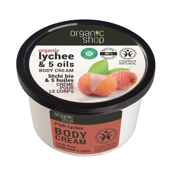Crema de corp delicioasa Pink Lychee, 250 ml - Organic Shop
