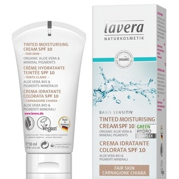 Crema hidratanta nuantata cu FPS10 pentru ten deschis, Basis Sensitiv - LAVERA