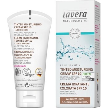 Crema hidratanta nuantata cu FPS10 pentru ten mediu, Basis Sensitiv - LAVERA