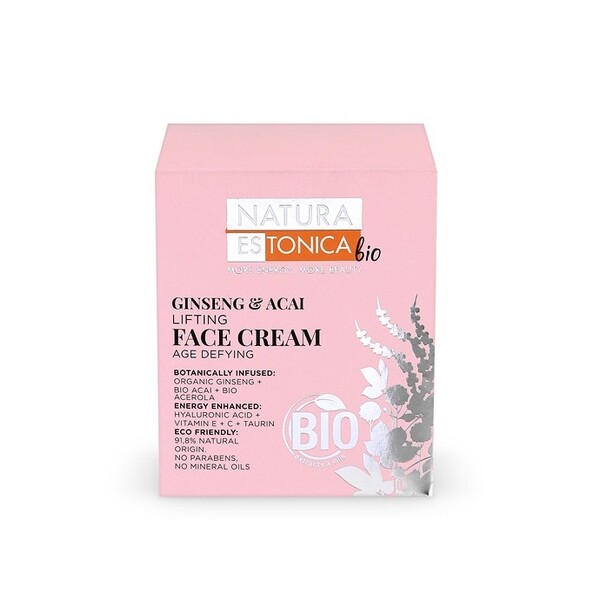 Crema lifting pentru ten matur Ginseng si Acai, 50ml - Natura Estonica