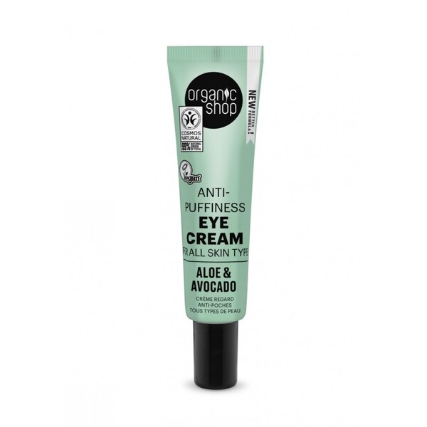 Crema pentru reducerea pungilor de sub ochi, Aloe si Avocado, 30ml - Organic Shop