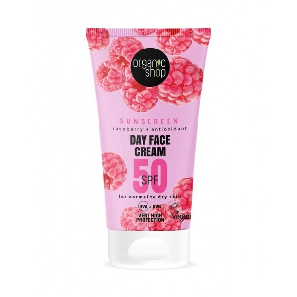 Crema protectie solara ten normal sau uscat, SPF 50 UVA - UVB, 50ml - Organic Shop
