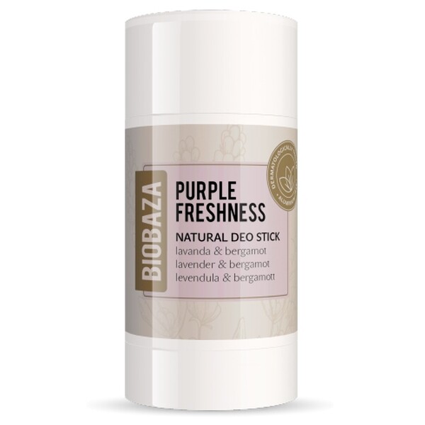 Deodorant stick natural Purple Freshness, lavanda si bergamot - BIOBAZA