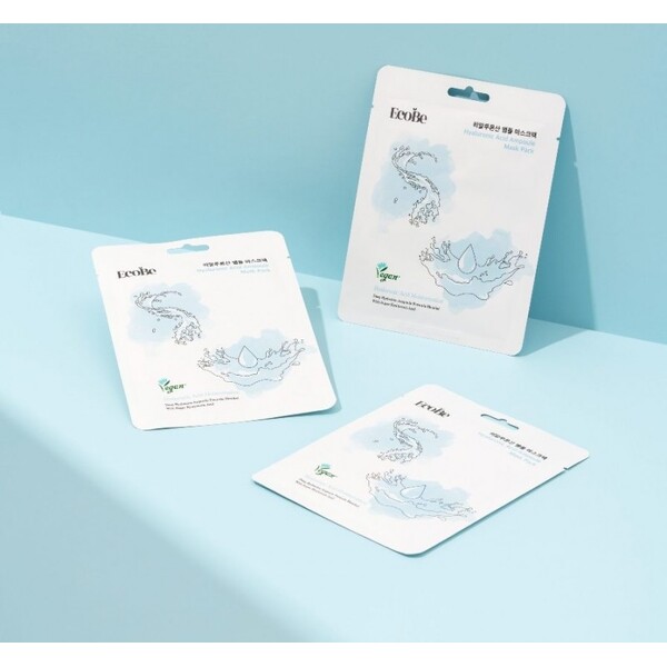 EcoBe Masca Coreeana cu Acid Hialuronic - Hidratare Profunda, Ten Suplu si Luminos, Efect Rapid de Revitalizare