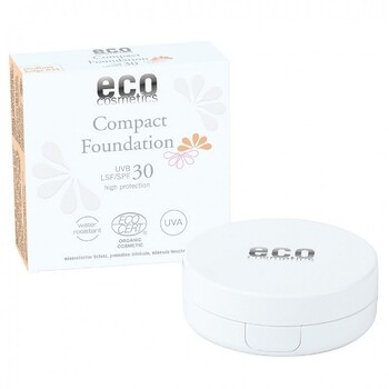 Fond de ten compact cu protectie solara FPS 30, medium beige - Eco Cosmetics