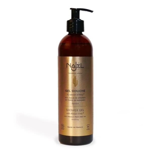 Gel de dus cu sapun de Alep si 20% ulei de Cactus, 500ml - NAJEL