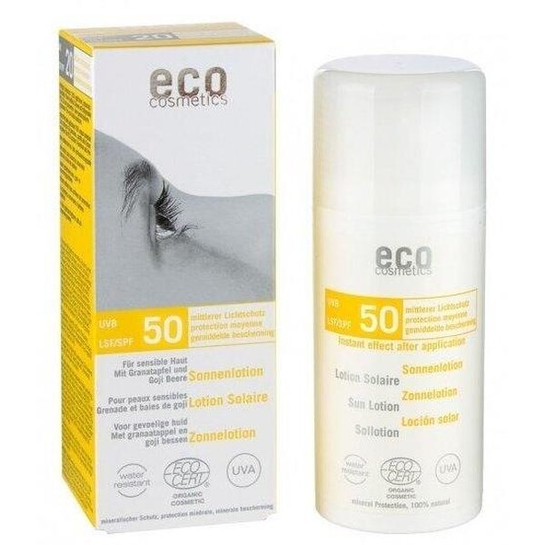 Lotiune fluida de protectie solara FPS 50 cu goji si rodie, 100 ml - Eco Cosmetics