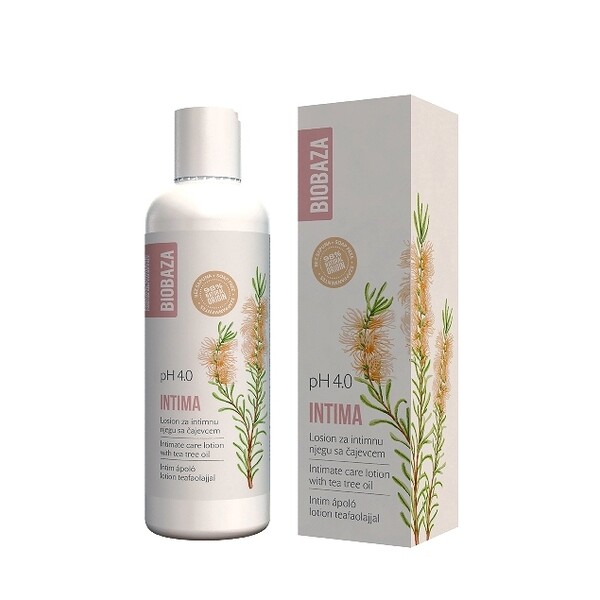 Lotiune intima pH 4.0 cu acid lactic si tea tree, 200ml - BIOBAZA