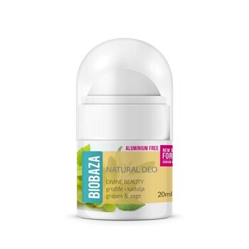 MINI Deodorant cu bicarbonat piele sensibila DIVINE BEAUTY, 20ml - BIOBAZA