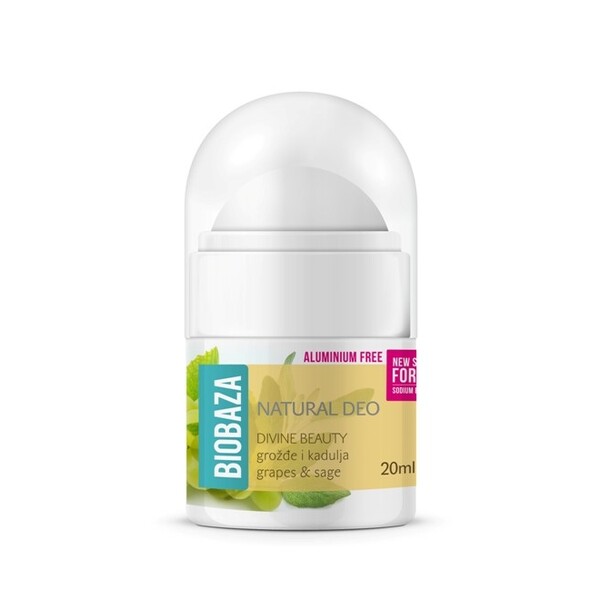 MINI Deodorant cu bicarbonat piele sensibila DIVINE BEAUTY, 20ml - BIOBAZA