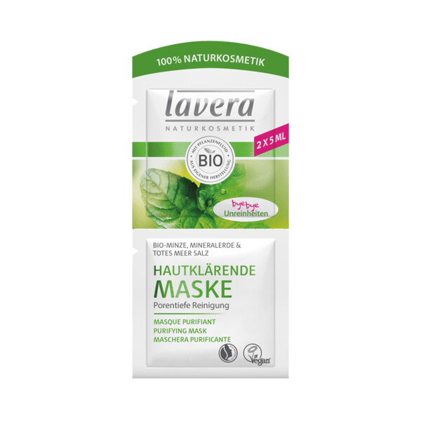 Masca purificatoare pentru ten gras cu menta, argila si sare de mare - LAVERA