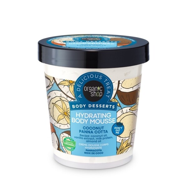 Mousse de corp delicios hidratant Coconut Panna Cotta, 450ml - Organic Shop Body Desserts