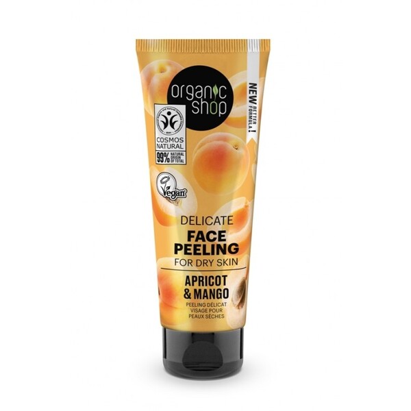 Peeling delicat pentru ten uscat Apricot Mango, 75ml - Organic Shop