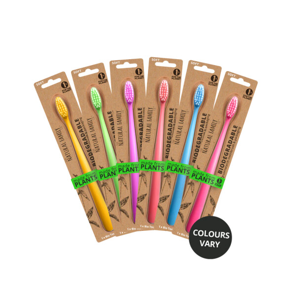 Periuta de dinti biodegradabila plastic free NEON, 1buc - Jack n' Jill