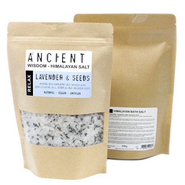 Sare de baie Himalaya cu lavanda - Relax, 500g - Ancient Wisdom