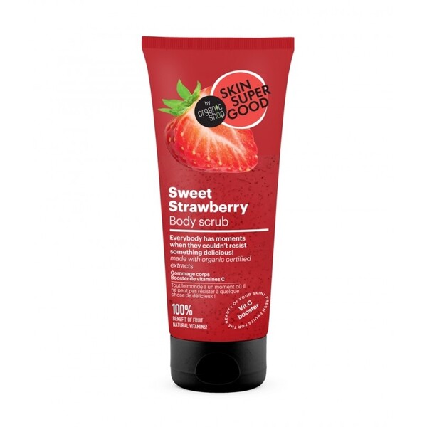 Scrub de corp Sweet Strawberry, Vitamina C booster, 200ml - Skin Supergood
