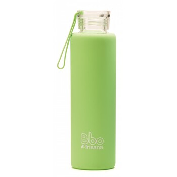 Sticla reutilizabila din borosilicat cu husa de silicon, 550 ml VERDE - Irisana