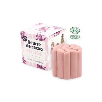 Unt roz de cacao organic solid pt fata si corp, cu Iris si Tonka - zero waste - Lamazuna 54gr