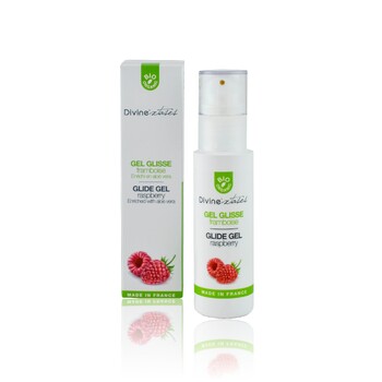 Gel lubrifiant intim bio, cu zmeura si aloe vera, Divinextases, 100 ml
